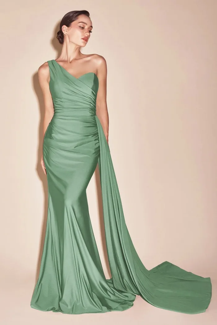 VESTIDO COLOR SAGE CON TIRANTE PT004