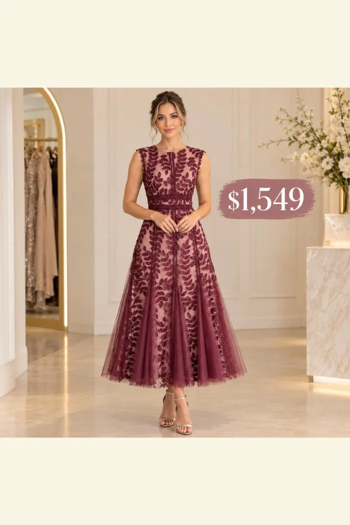 VESTIDO MIDI DE ENCAGE FLORAL