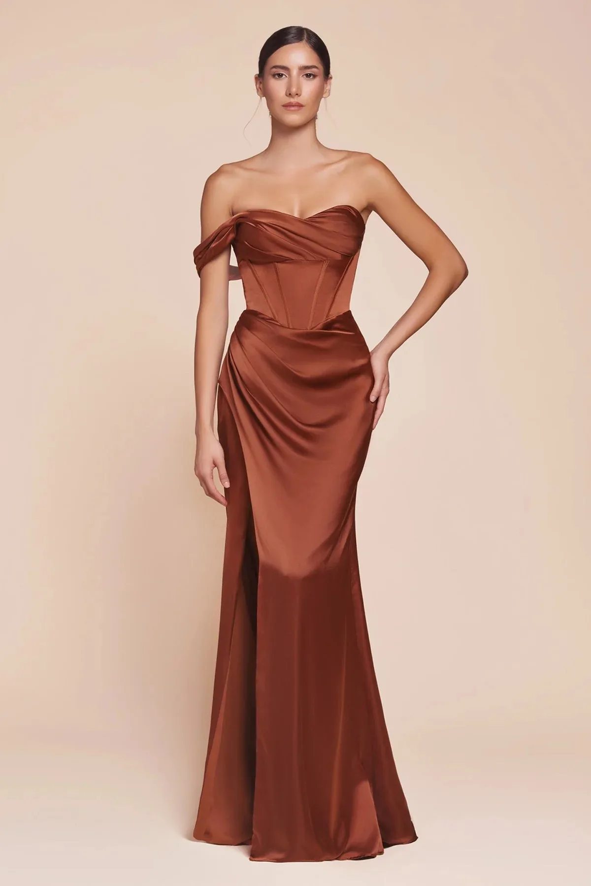 VESTIDO CHEDRON SATINADO 7448