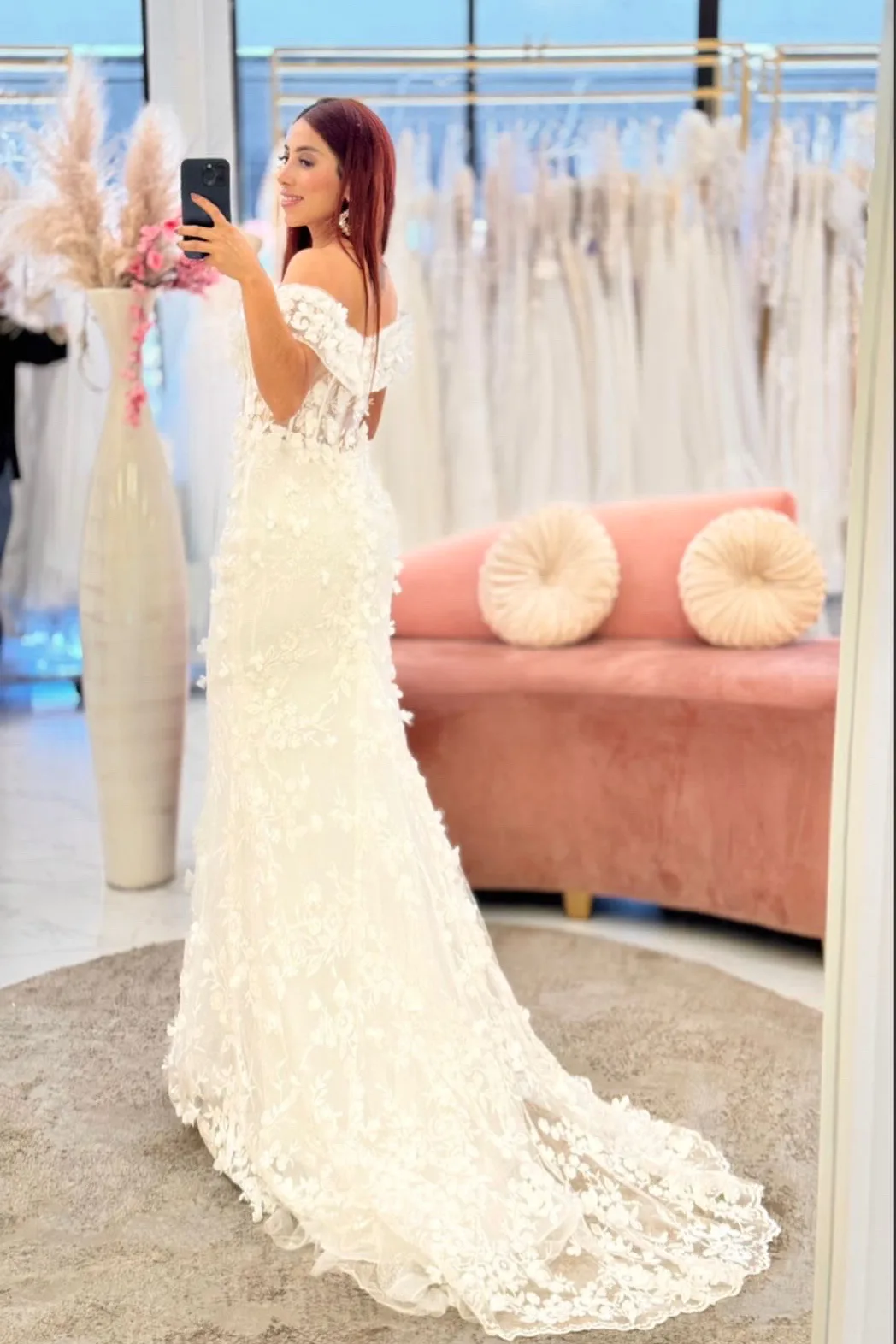 VESTIDO NOVIA SIRENA HOMBROS CAÍDOS PIERNA ABIERTA, vista 2