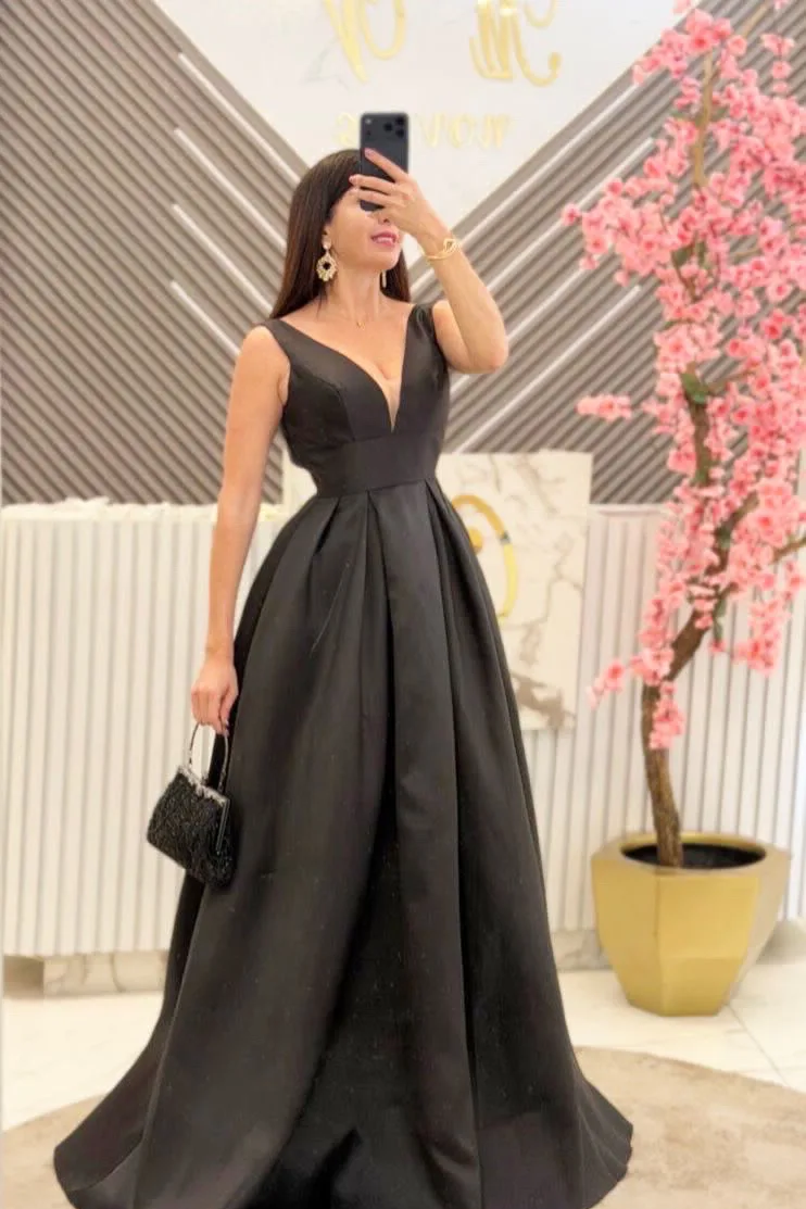 VESTIDO NEGRO CORTE A T814, vista 2