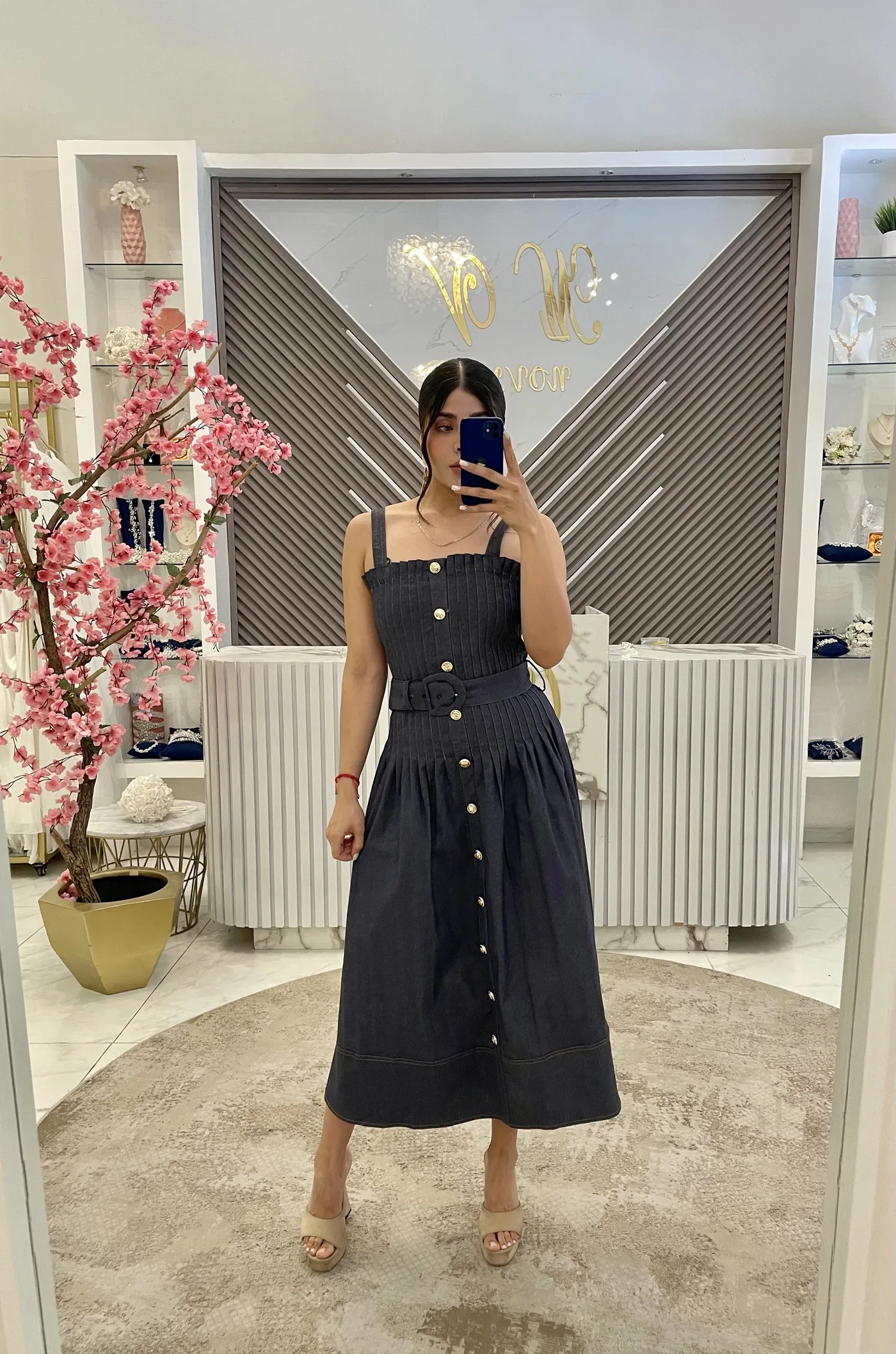 Vestido mezclilla con botones, vista 3